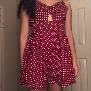 Red polka dot dress
